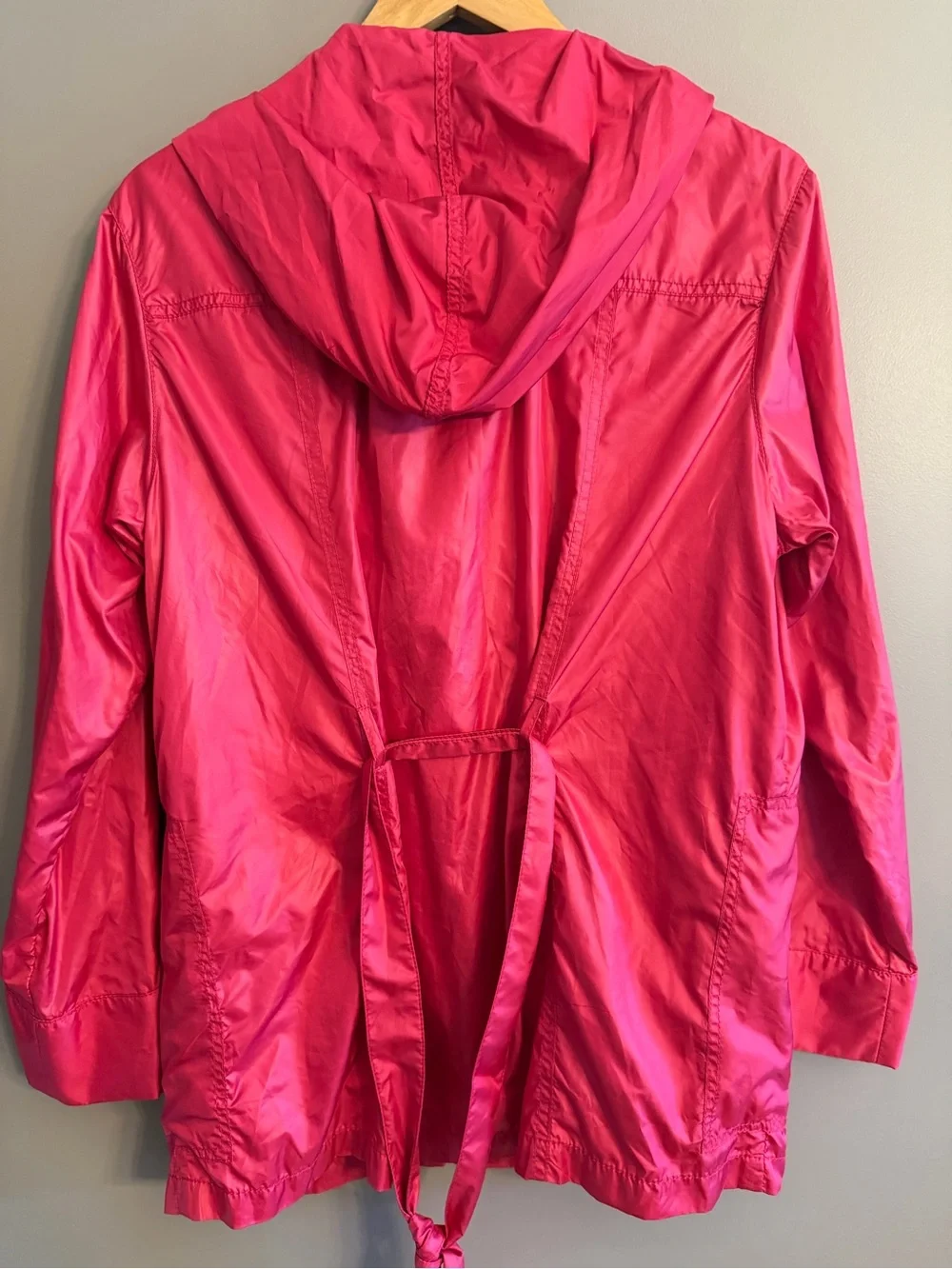 MICHAEL Michael Kors Hot Pink Hooded Lightweight Rain Anorak Jacket Coat Med